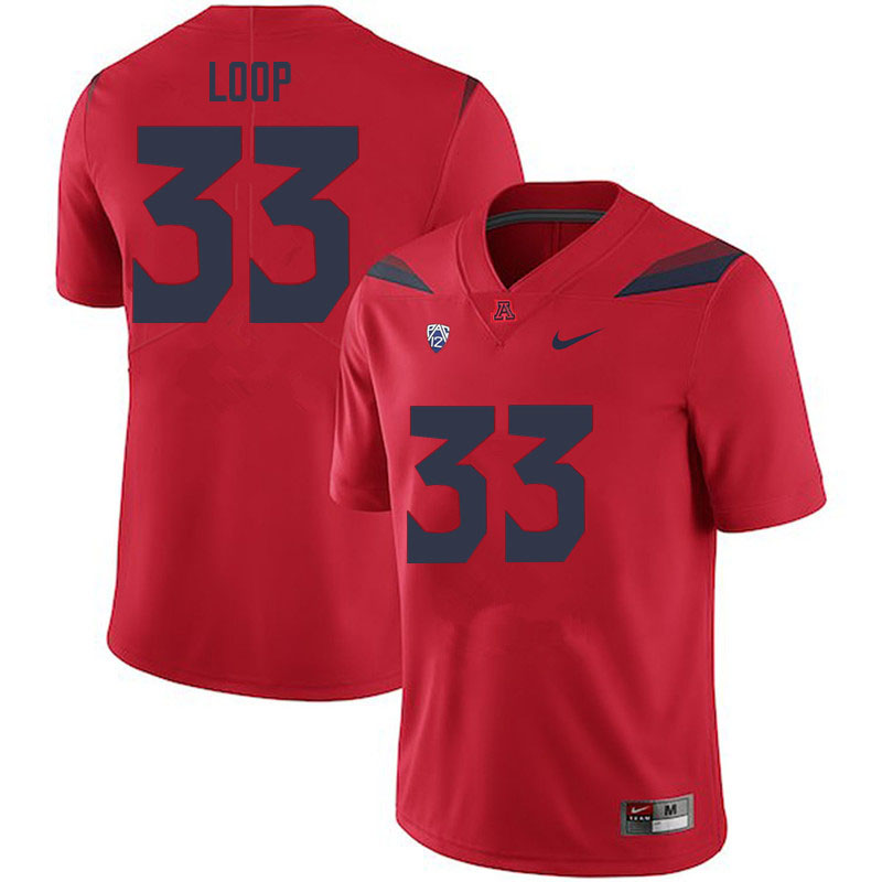 Men #33 Tyler Loop Arizona Wildcats College Football Jerseys Sale-Red